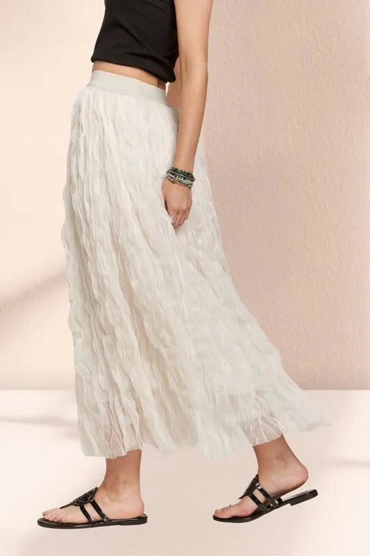 Adora Elastic Waist Cloud Fluffy Maxi Skirt