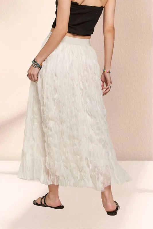 Adora Elastic Waist Cloud Fluffy Maxi Skirt