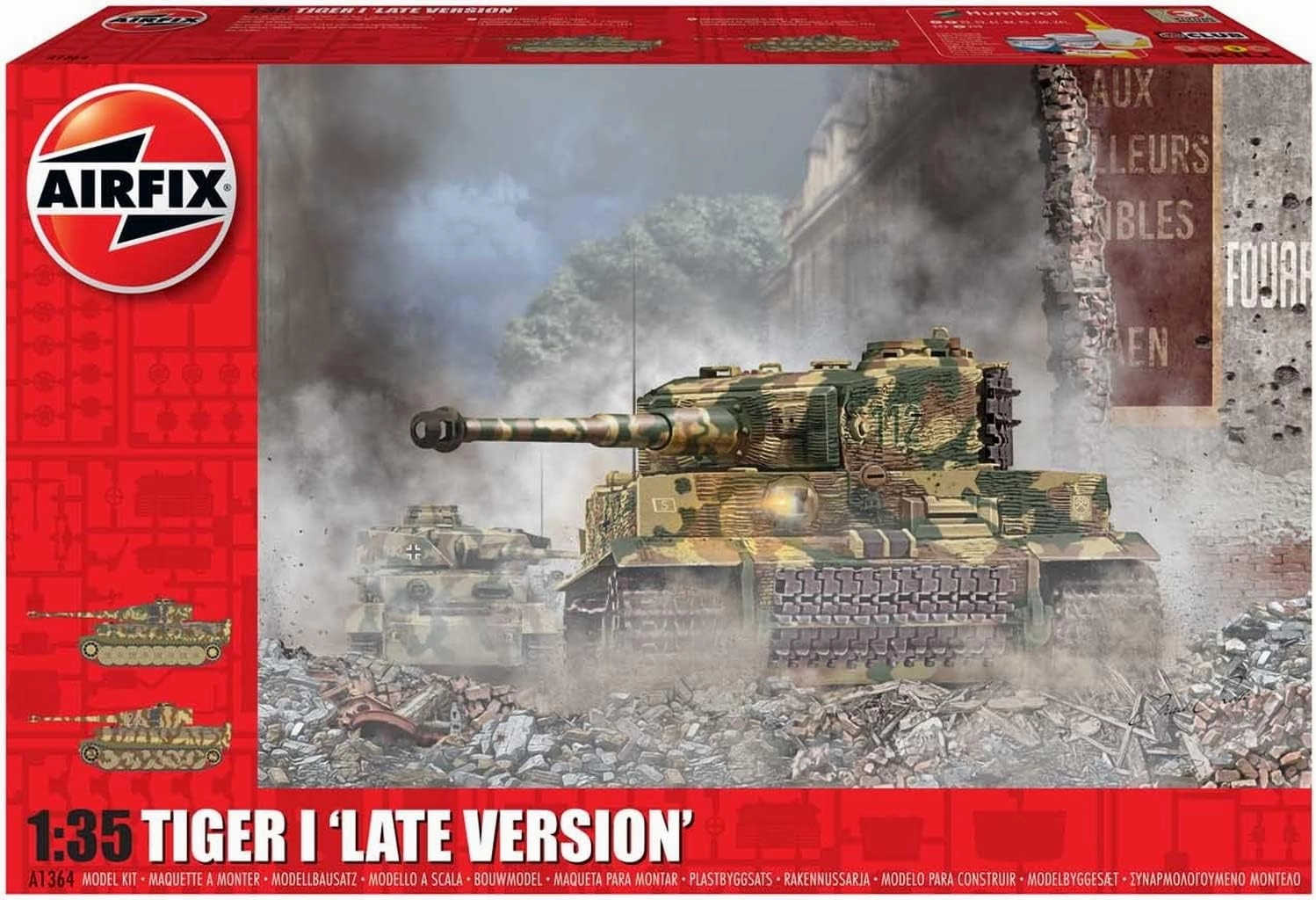 Airfix WWII Tiger-1 Late Version 1:35 Military Tank Plastic Model Kit A1364