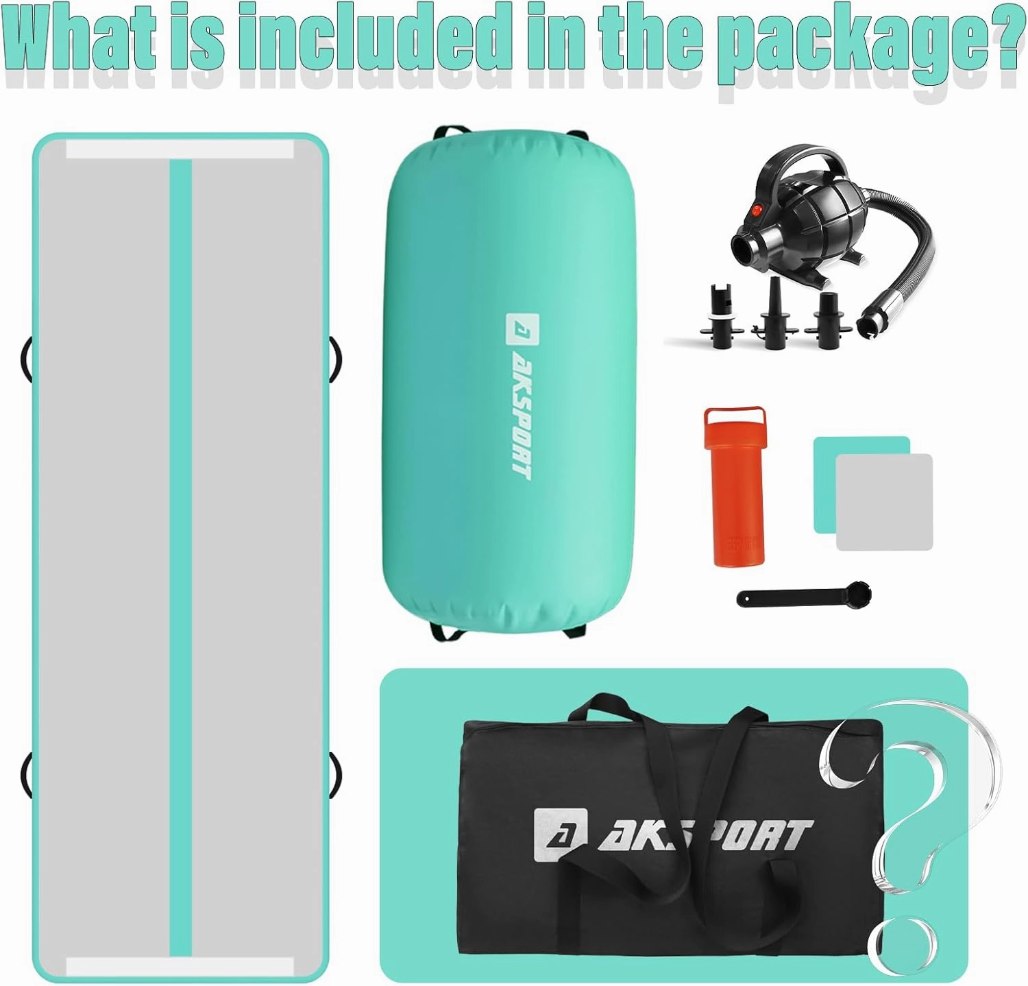 AKSPORT Air Roller Gymnastics Air Barrel for Backbends and Back Handsprings Exercise Training with Electric Air Pump for Home Use/Yoga/Cheerleading/Tumbling/Back Walkovers