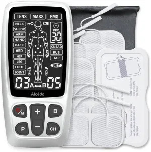 Alcedo TENS Unit   EMS Combination Machine Muscle Stimulator for Pain Relief, Electric Rechargeable Pulse Massager with 41 Modes for Back/Neck Pain Therapy, HSA FSA Eligible