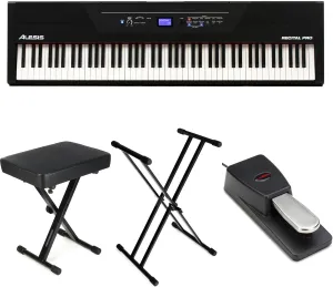 Alesis Recital Pro 88-key Hammer-action Digital Piano Essentials Bundle