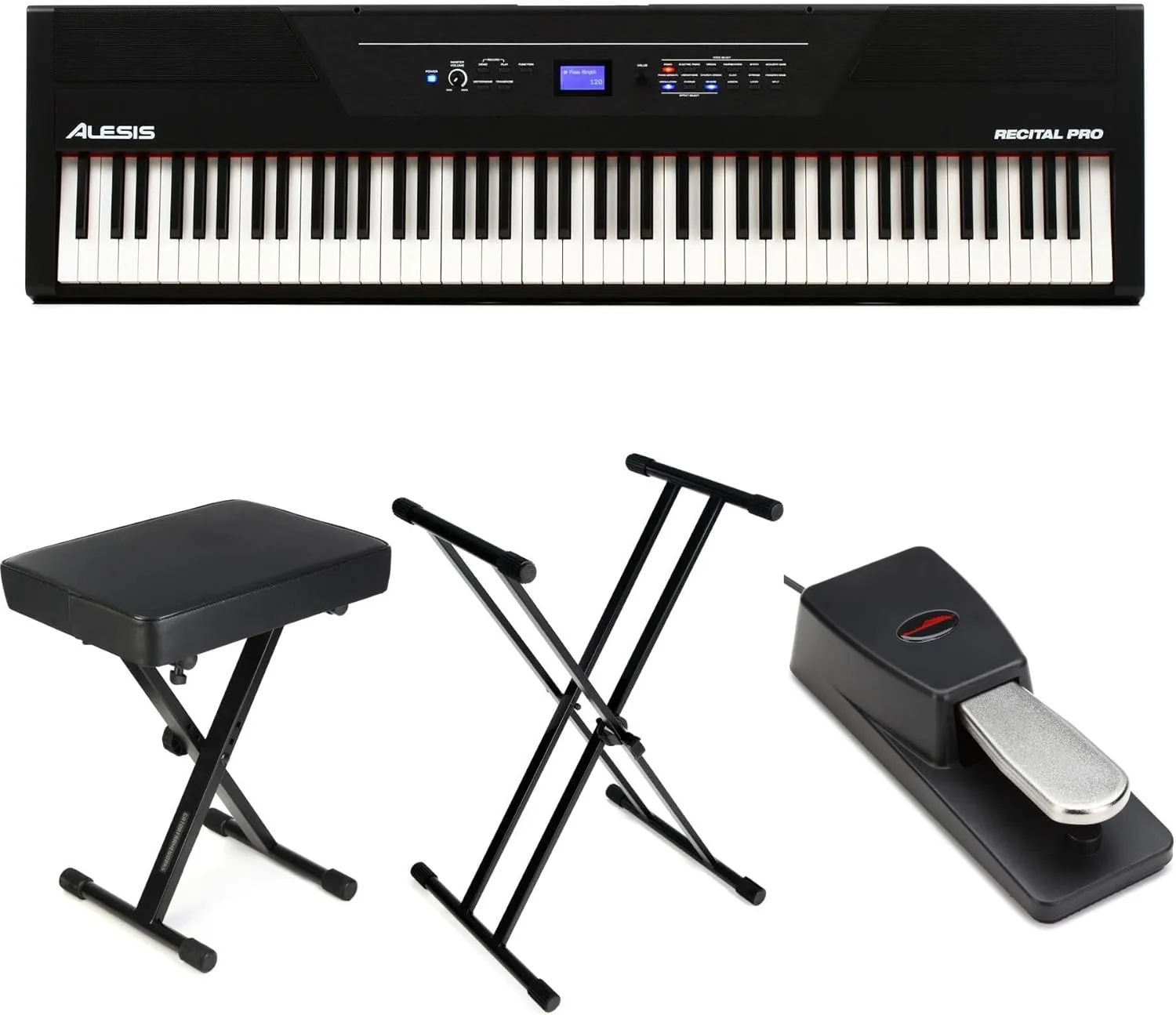 Alesis Recital Pro 88-key Hammer-action Digital Piano Essentials Bundle
