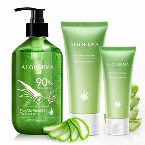 All Purpose Aloe Vera Gels Set - 4 Pieces - 300g Aloe Vera Gel   Tea Tree Oil, 114g Aloe Vera Gel & 45g Aloe Vera Gel x2pcs