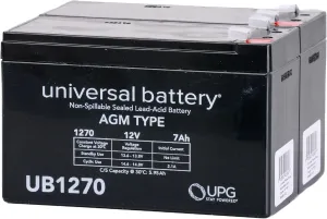 AlveyTech 24 Volt Sealed Lead Acid Battery Pack (7 Ah, No Harness) for Pocket Bikes - Rechargeable Set of x2 (12V) SLA/AGM Deep Cycle Replacement Batteries, Scooter, Ride-On Toys Parts