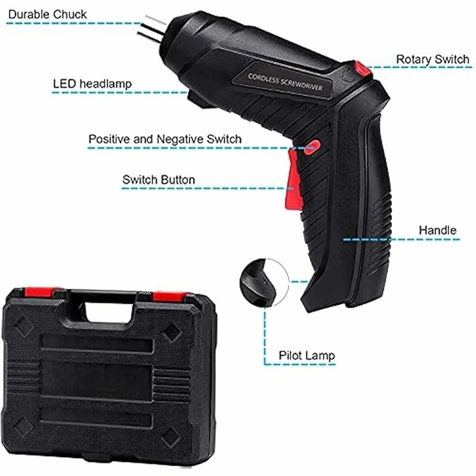 AM5049 Rechargeable Powerful Cordless Screwdriver With Drill Machine 48 Pcs