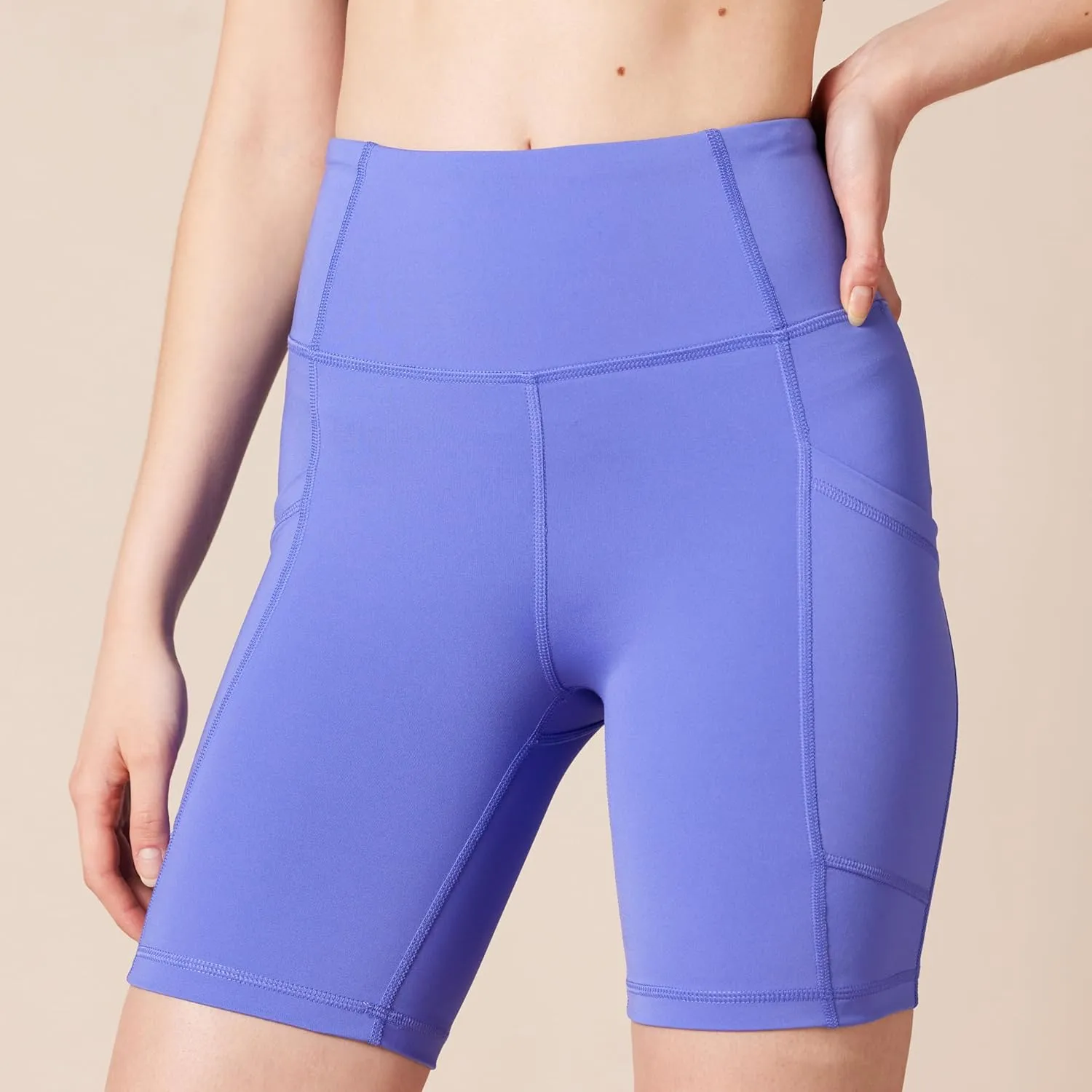 Amazon Essentials Women's Active Sculpt Moisture-Wicking High Waist Biker Shorts with Pockets