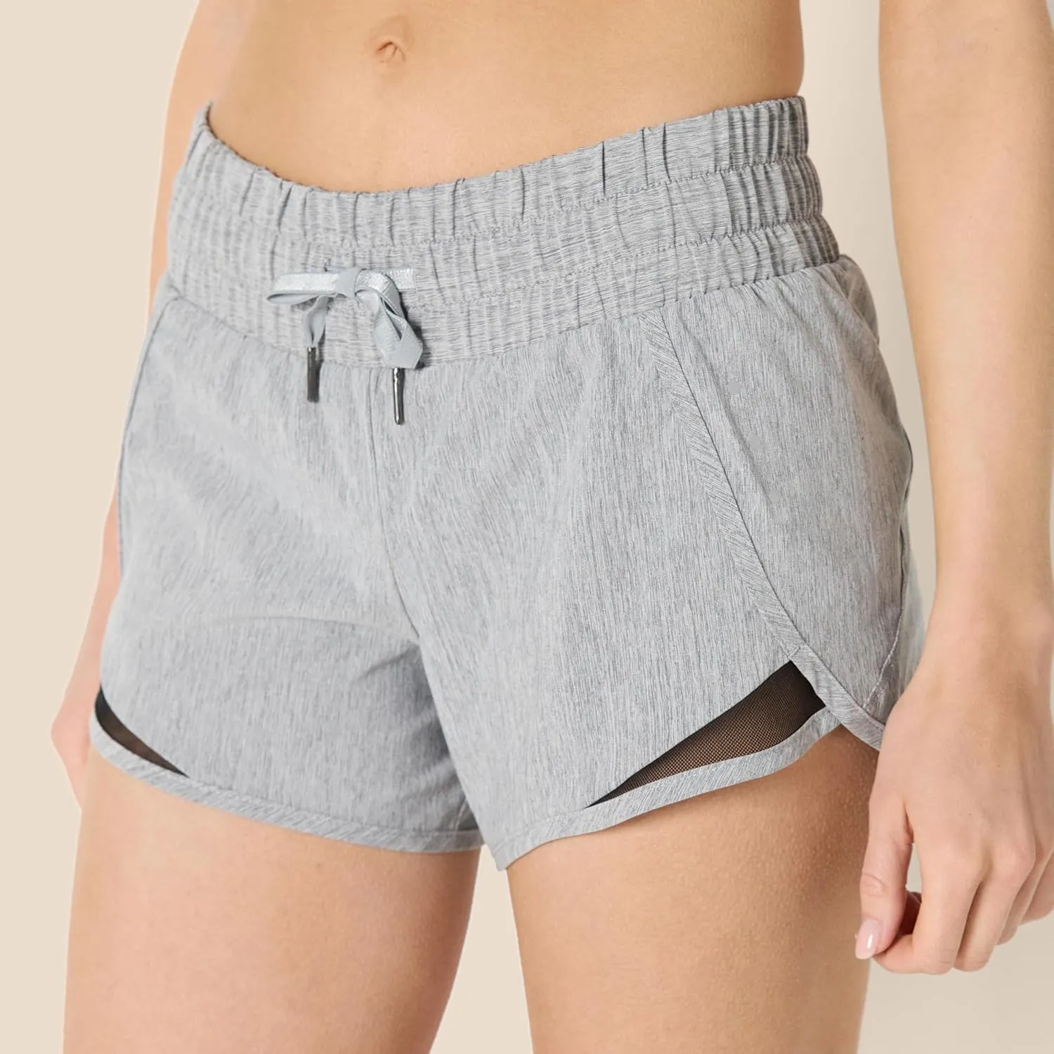 Amazon Essentials Women's Regular-Fit Athletic Ruched Waistband Woven Running Short