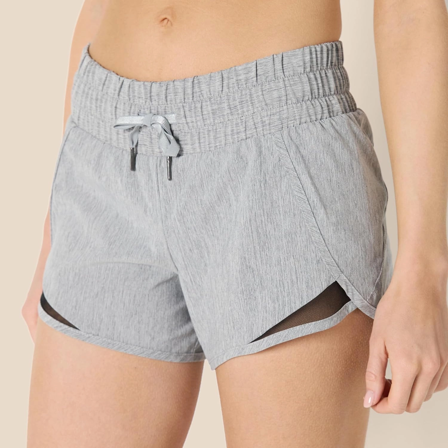 Amazon Essentials Women's Regular-Fit Athletic Ruched Waistband Woven Running Short