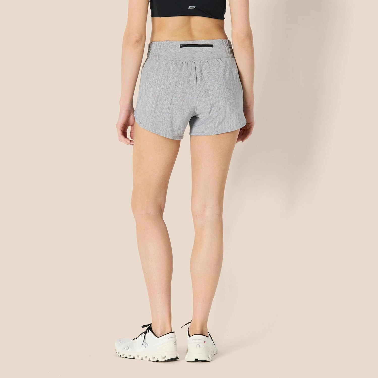 Amazon Essentials Women's Regular-Fit Athletic Ruched Waistband Woven Running Short