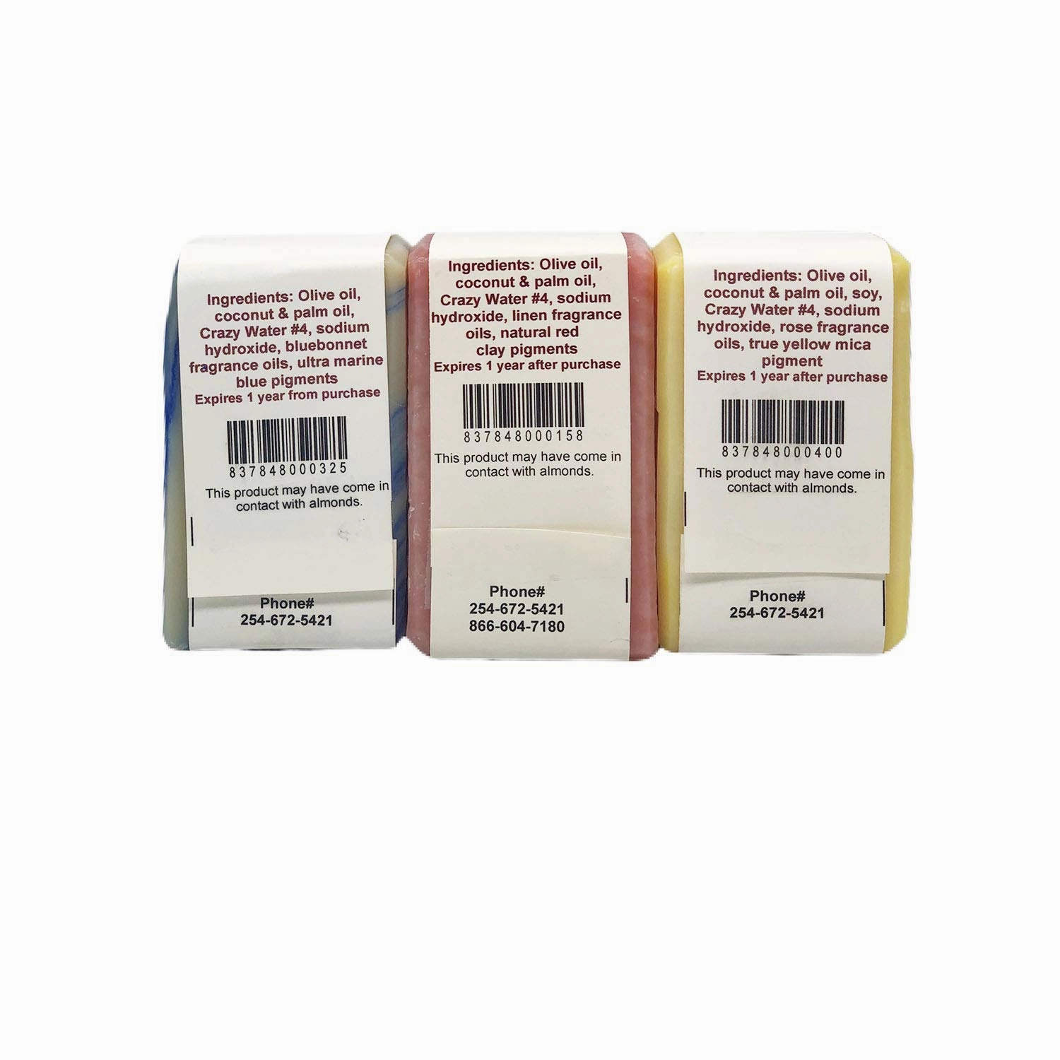 An Ancient Art’s Bar Soap Set of 3 Aprox. 3.25oz - All Natural Soap Handmade with Olive Oil, Palm Oil, and Coconut Oil (Texas Bluebonnet, Indian Paintbrush, Yellow Rose) - Gift Set (Texas Set)