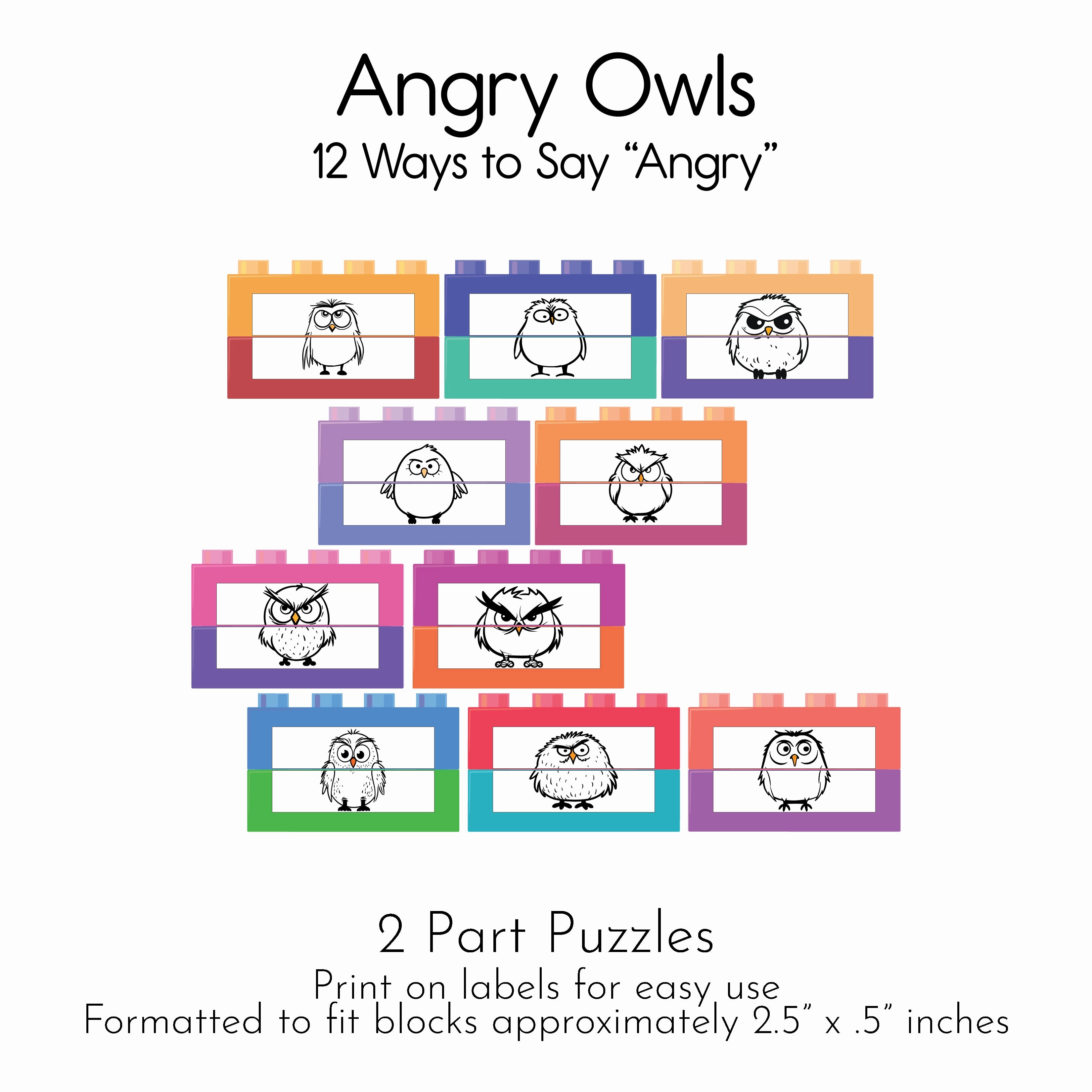Angry Owls Puzzle and Math Pack Puzzle and Math Pack
