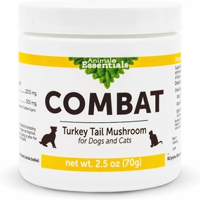Animal Essentials Combat Turkey Tail Mushroom Supplement for Dogs & Cats - Critical Immune Defense, Supports Cognitive Function, Mushroom Powder Extract, Organic Turkey Tail - 2.5 Oz (Pack of 1)