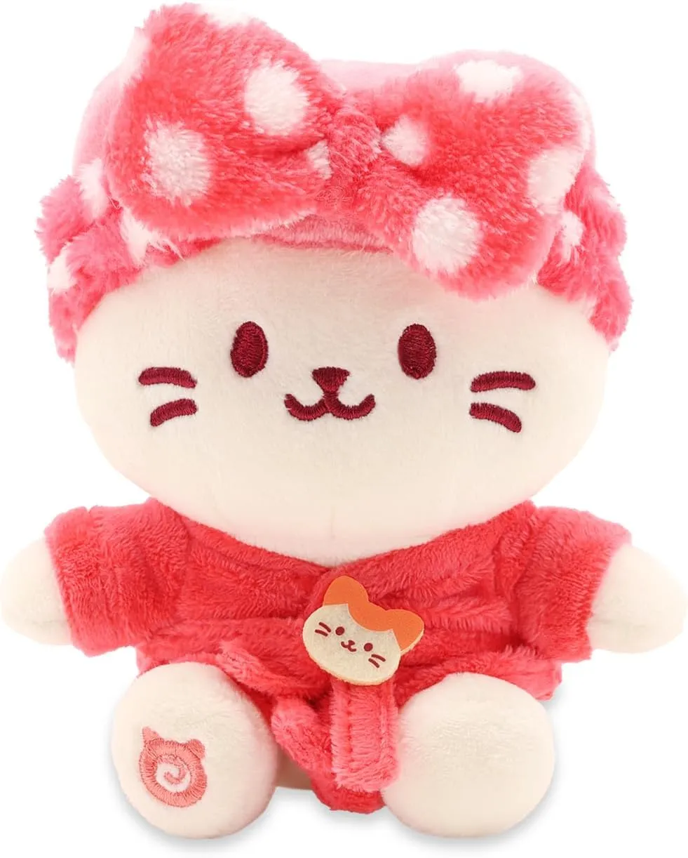 Anirollz Stuffed Animal Plush Toy – Spa Sitting Plush Doll Kittiroll in Robe | Soft, Squishy, Warm, Cute, Comfort, Safe | Birthday