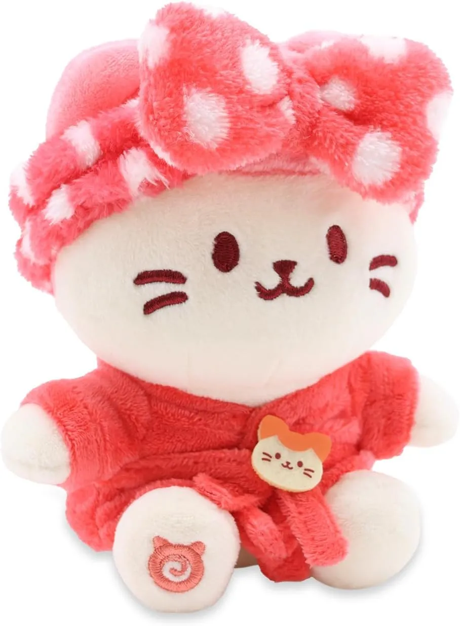 Anirollz Stuffed Animal Plush Toy – Spa Sitting Plush Doll Kittiroll in Robe | Soft, Squishy, Warm, Cute, Comfort, Safe | Birthday