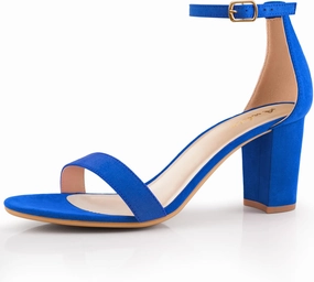 Ankis Heels for Women Open Toe Ankle Strap Chunky Heel Sandals 2.75 Inch