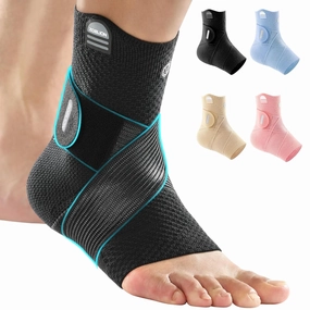Ankle Brace Compression Support with Removable Fishnet Strap, 3D Knit Plantar Fasciitis Relief Achilles Tendonitis Brace, Ankle Compression Sleeve for Pain Relief & Injury Healing, Black/M