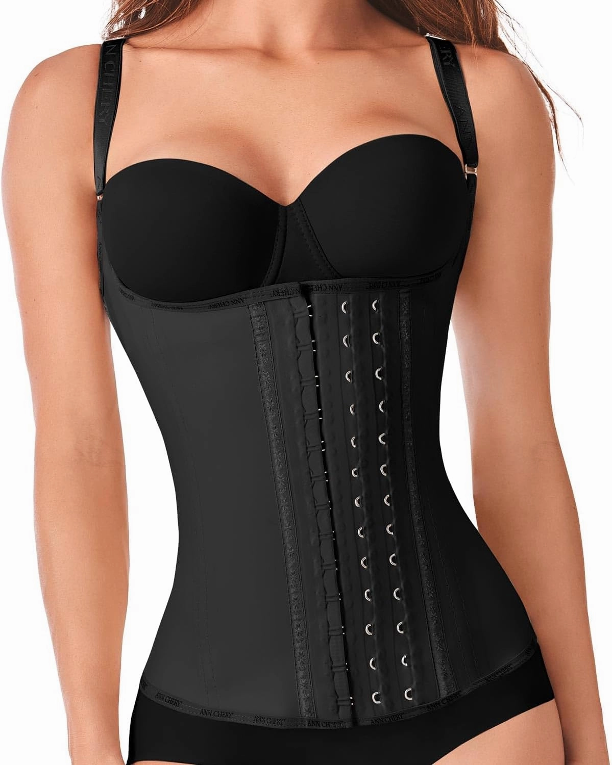 Ann Chery 2028 Corset Waist Trainer for Women | Colombian Semi Vest Cincher with Adjustable Straps | 3 Hook Latex Shaper