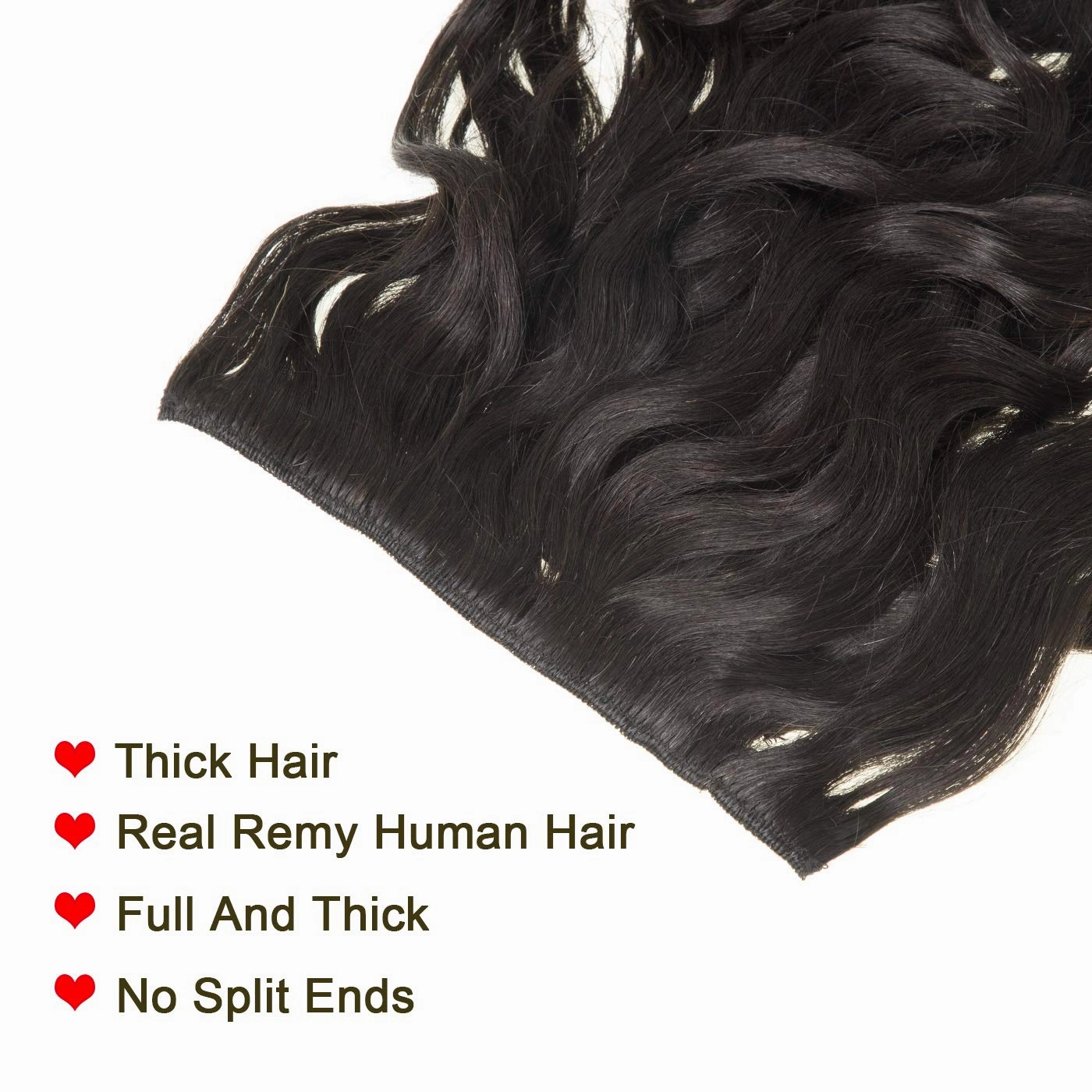 Anrosa 18Inch 120Grams Clip in Hair Extensions #1B Natural Black Color Natural Wave Curly Remy Human Hair For Women Double Weft 7Pieces Per Pack