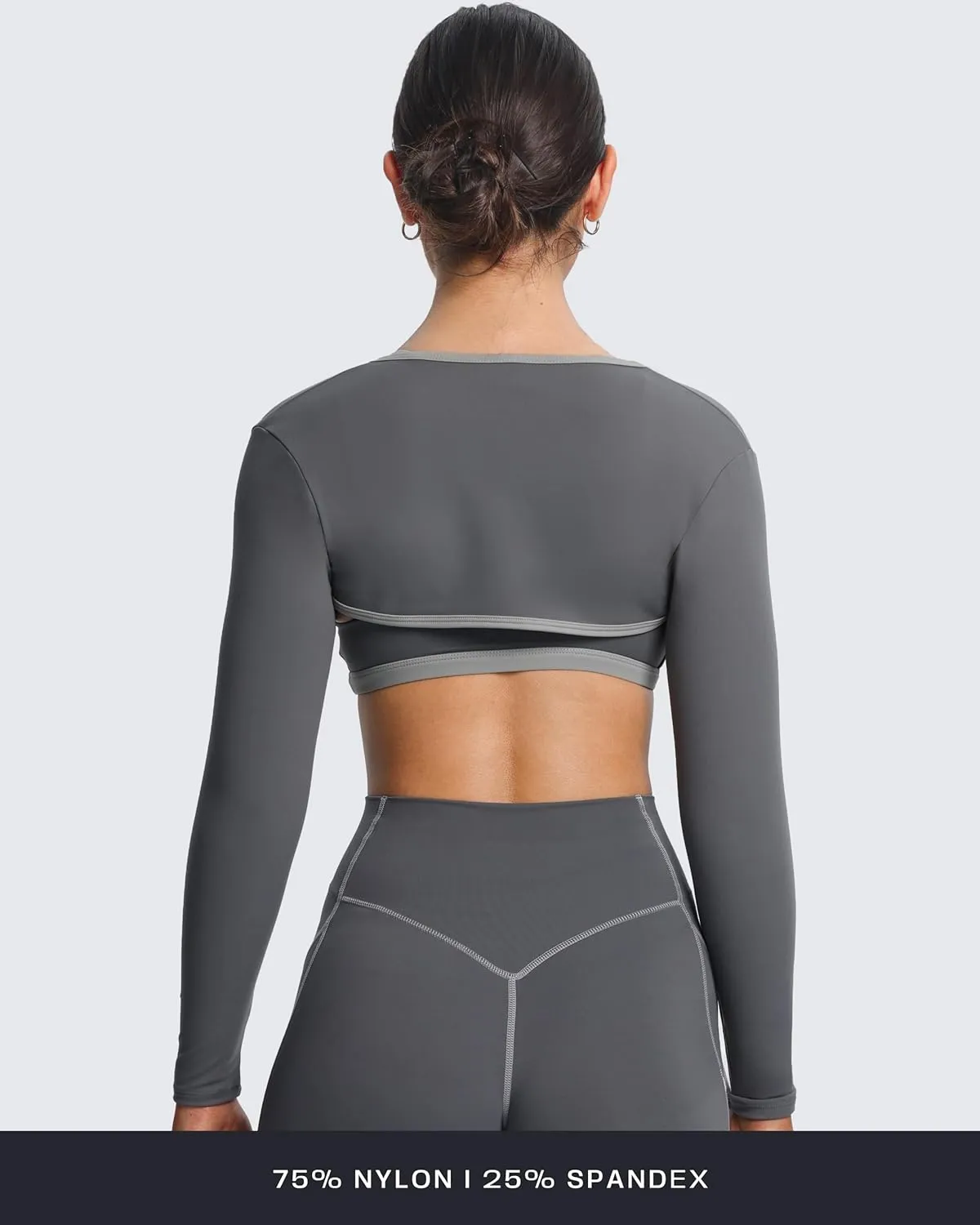 Aoxjox Women's Long Sleeve Open Front Lexi Lined Bolero Shrug Crop Top Cardigan