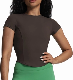 Aoxjox Women's Short Sleeve T-Shirts GEO Baby Tee Workout Gym Yoga Crop Top