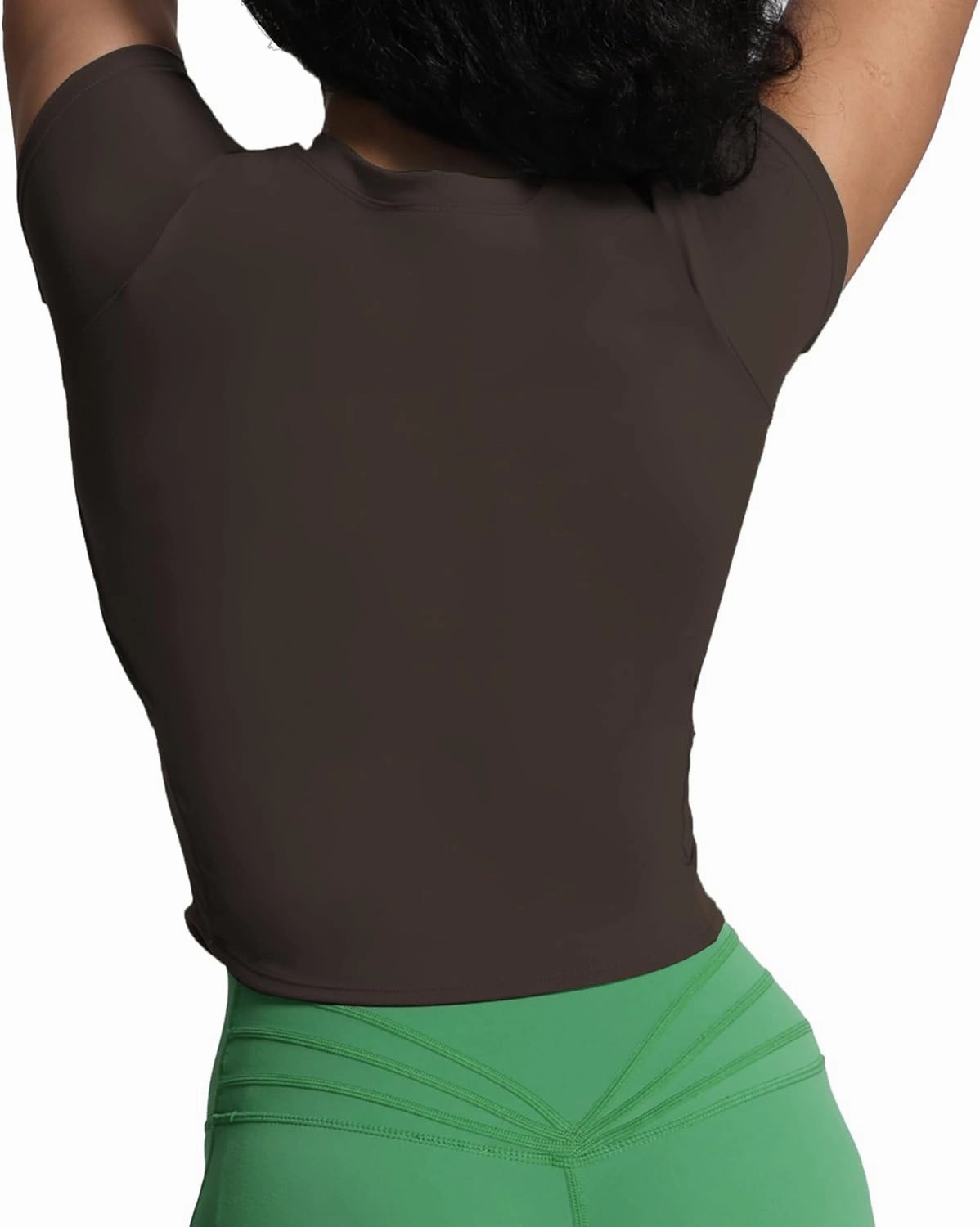 Aoxjox Women's Short Sleeve T-Shirts GEO Baby Tee Workout Gym Yoga Crop Top