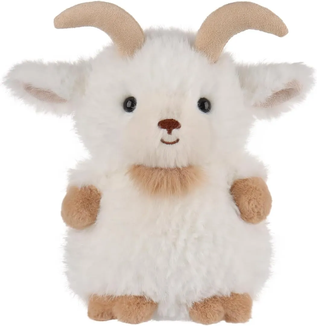 Apricot Lamb Bashful Goat Plush Stuffed Animals for Kids, Soft Cute Plush Toys for Baby Girl and Boy, Fluffy Bashful Goat White 6 Inches