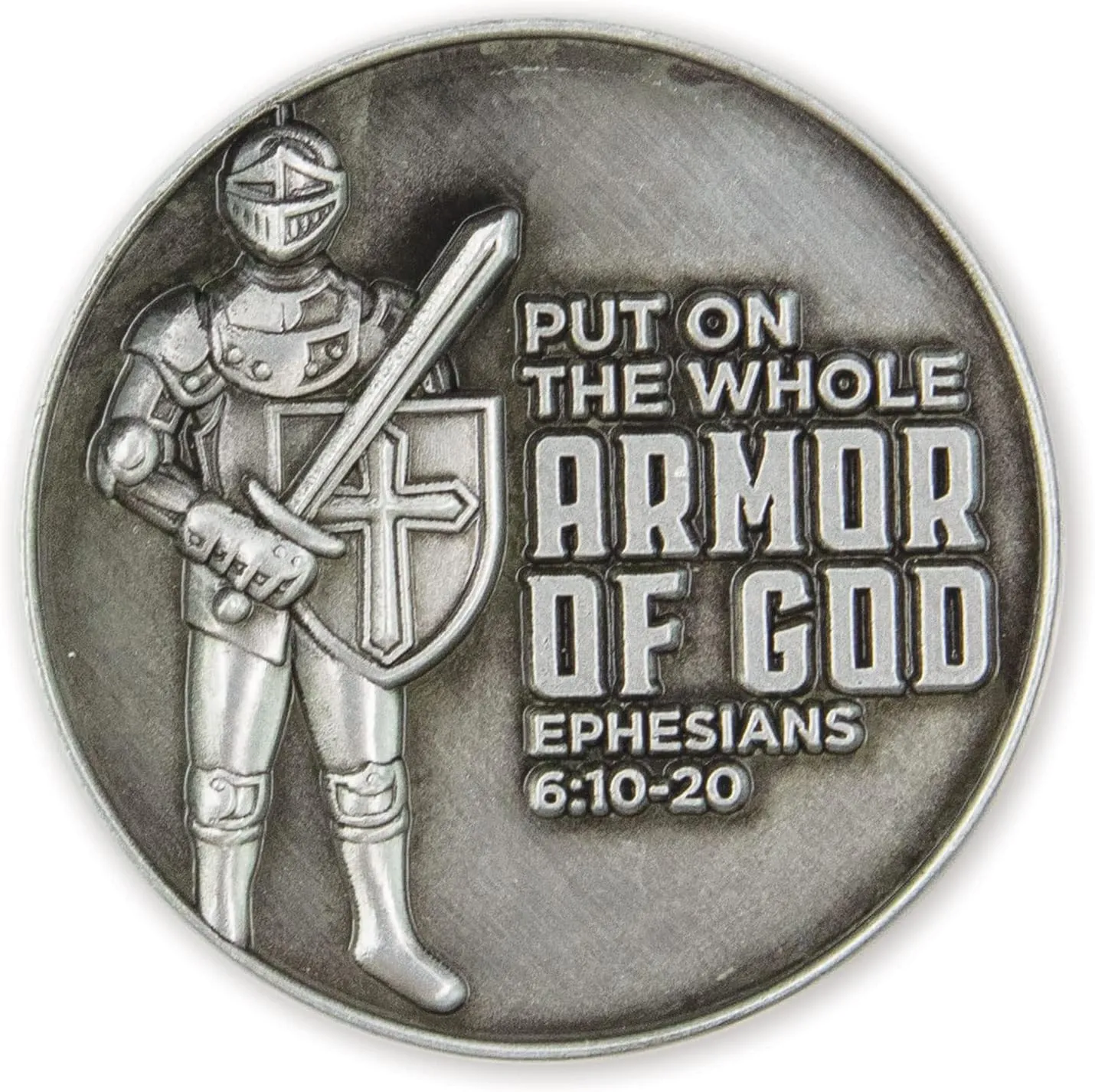 Armor of God Love Expression Coin for Public Servants & Law Enforcement, Keepsake Pocket Token of Prayer & Divine Protection for Men & Women, EDC Coin, Thinking of You Gift of Appreciation