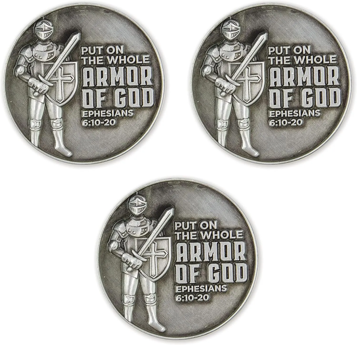 Armor of God Love Expression Coin for Public Servants & Law Enforcement, Keepsake Pocket Token of Prayer & Divine Protection for Men & Women, EDC Coin, Thinking of You Gift of Appreciation