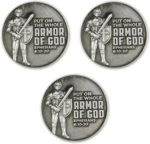 Armor of God Love Expression Coin for Public Servants & Law Enforcement, Keepsake Pocket Token of Prayer & Divine Protection for Men & Women, EDC Coin, Thinking of You Gift of Appreciation