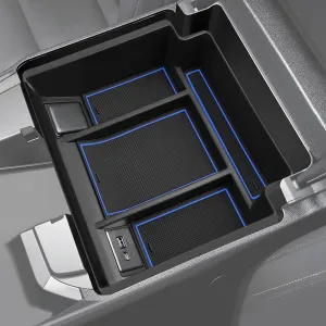 Armrest Organizer for 2023-2025 Chevy Silverado/GMC Sierra 1500 (Full Console w/Bucket Seats ONLY), Center Console Organizer, Console Tray Custom for Chevy Silverado Accessories，Blue