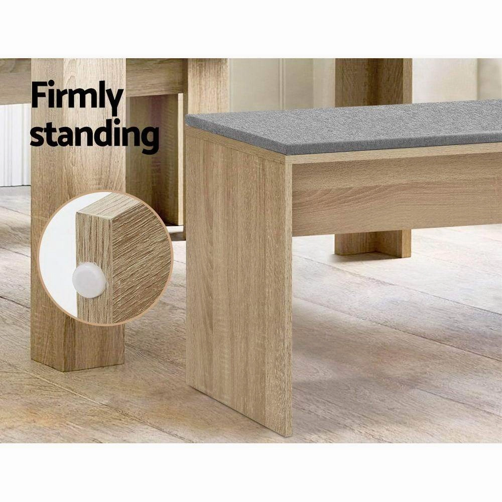 Artiss Dining Bench NATU Upholstery Seat Stool Chair Cushion Kitchen