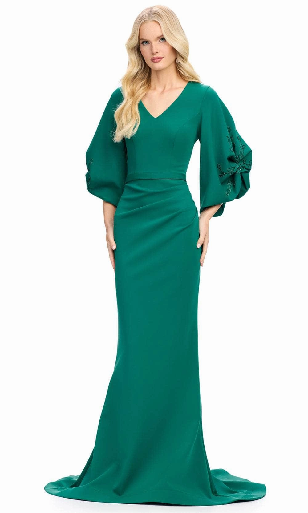 Ashley Lauren 11740 - Balloon Sleeve Mermaid Evening Gown