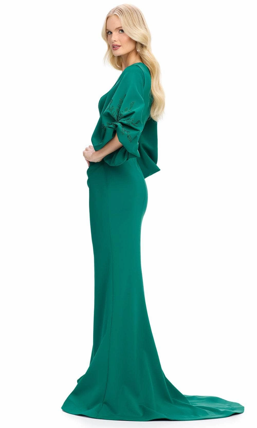 Ashley Lauren 11740 - Balloon Sleeve Mermaid Evening Gown