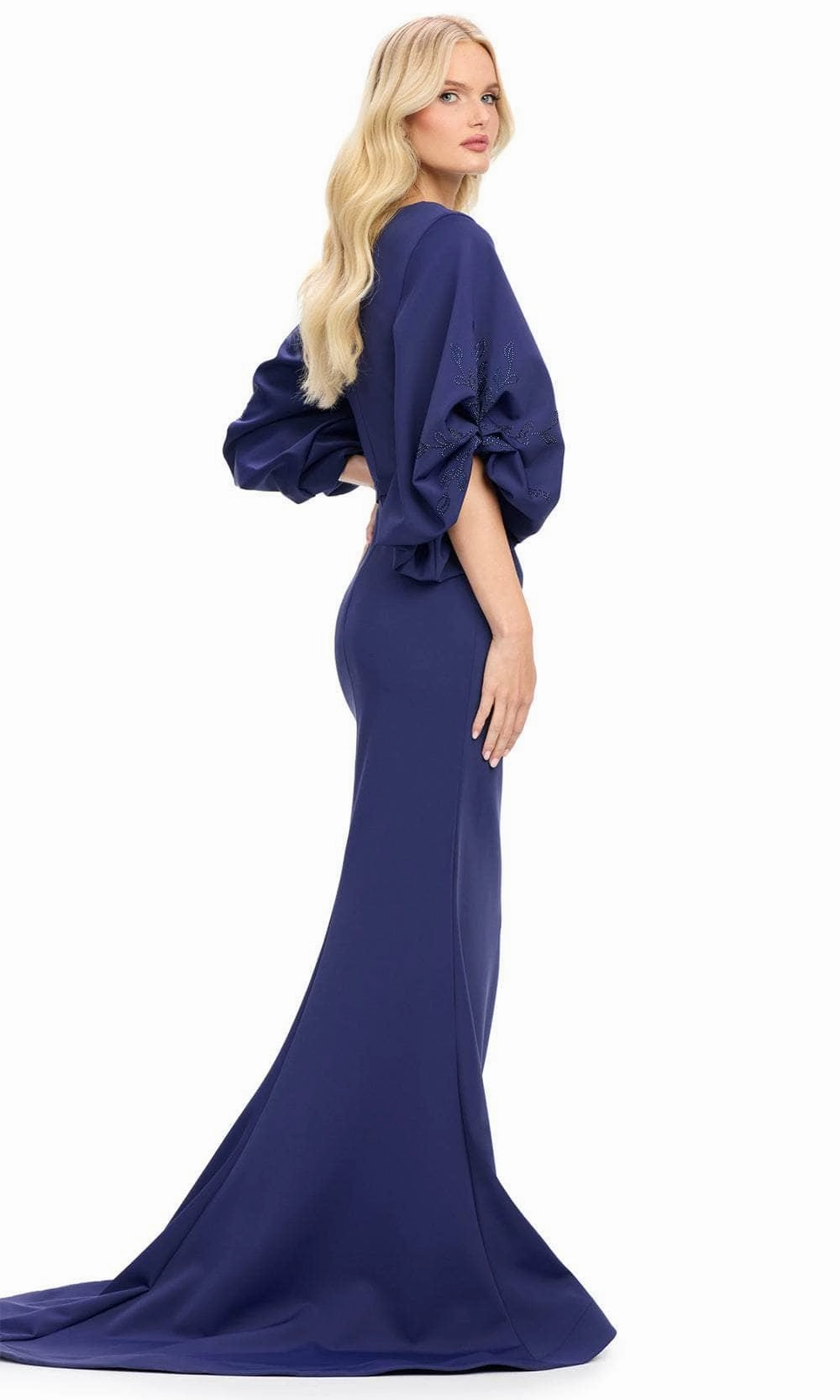 Ashley Lauren 11740 - Balloon Sleeve Mermaid Evening Gown