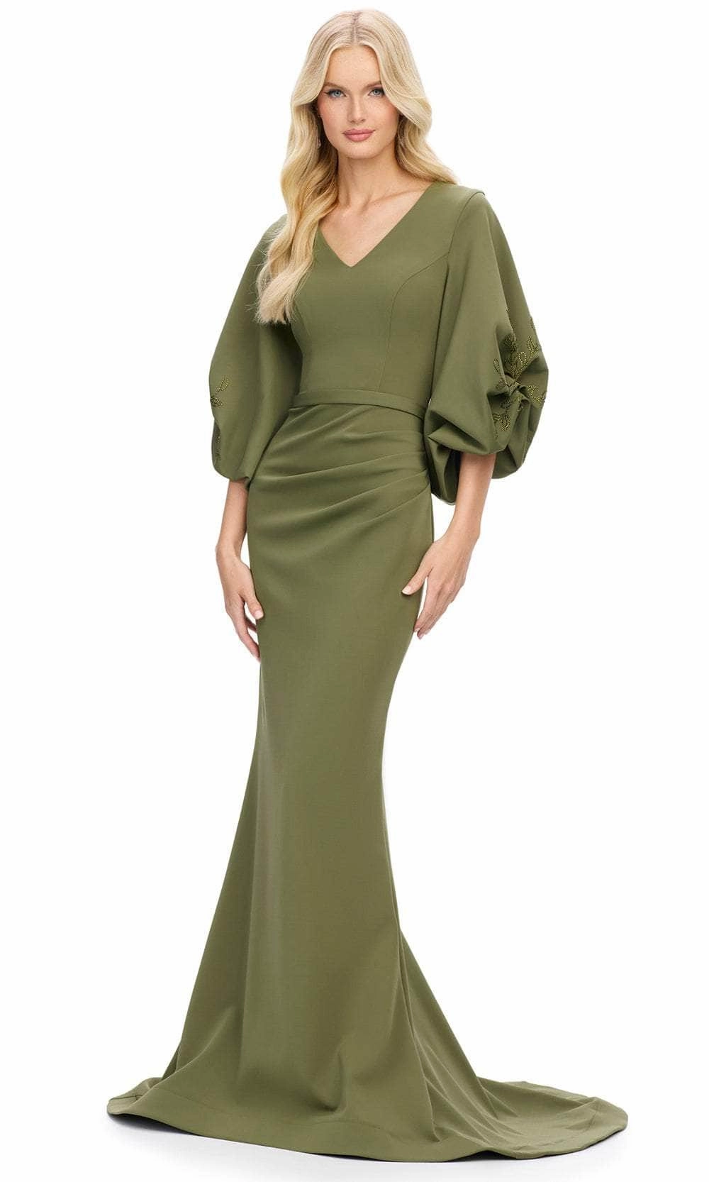 Ashley Lauren 11740 - Balloon Sleeve Mermaid Evening Gown