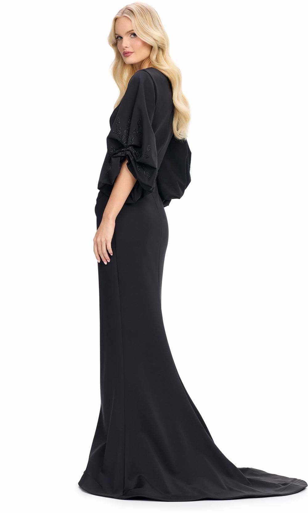 Ashley Lauren 11740 - Balloon Sleeve Mermaid Evening Gown