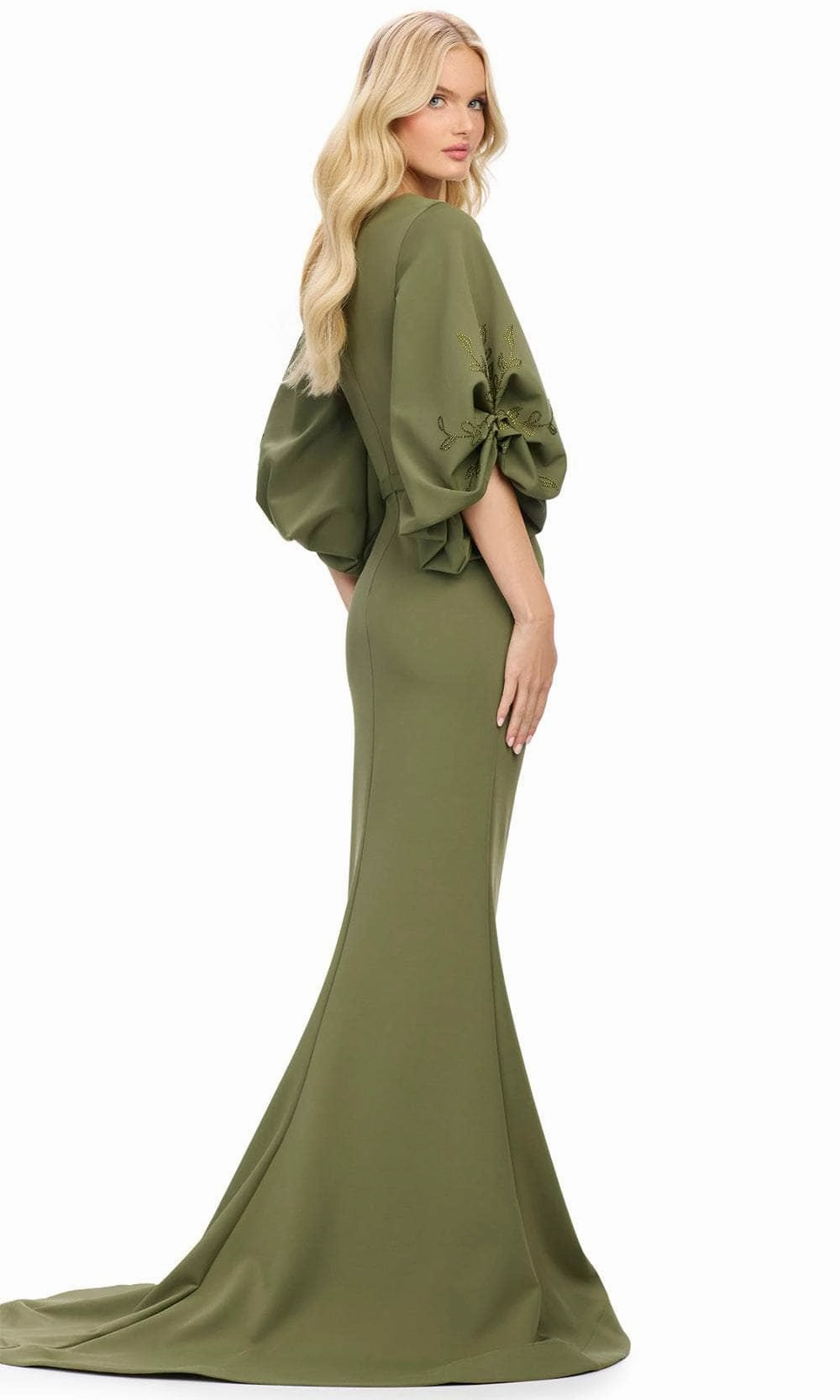 Ashley Lauren 11740 - Balloon Sleeve Mermaid Evening Gown