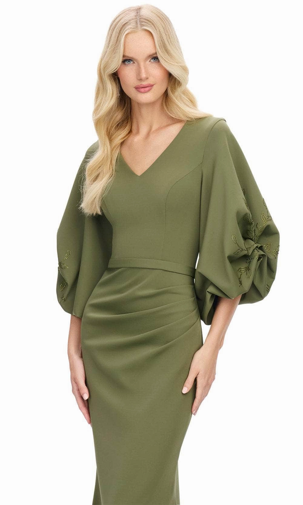 Ashley Lauren 11740 - Balloon Sleeve Mermaid Evening Gown