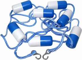ATIE 18' Swimming Pool Safety Divider Rope and Float Line with 2 Pre-Assembled Stainless Hooks and 7 Bi-Tone Floating Buoys for Effective Visibility (18 FT)