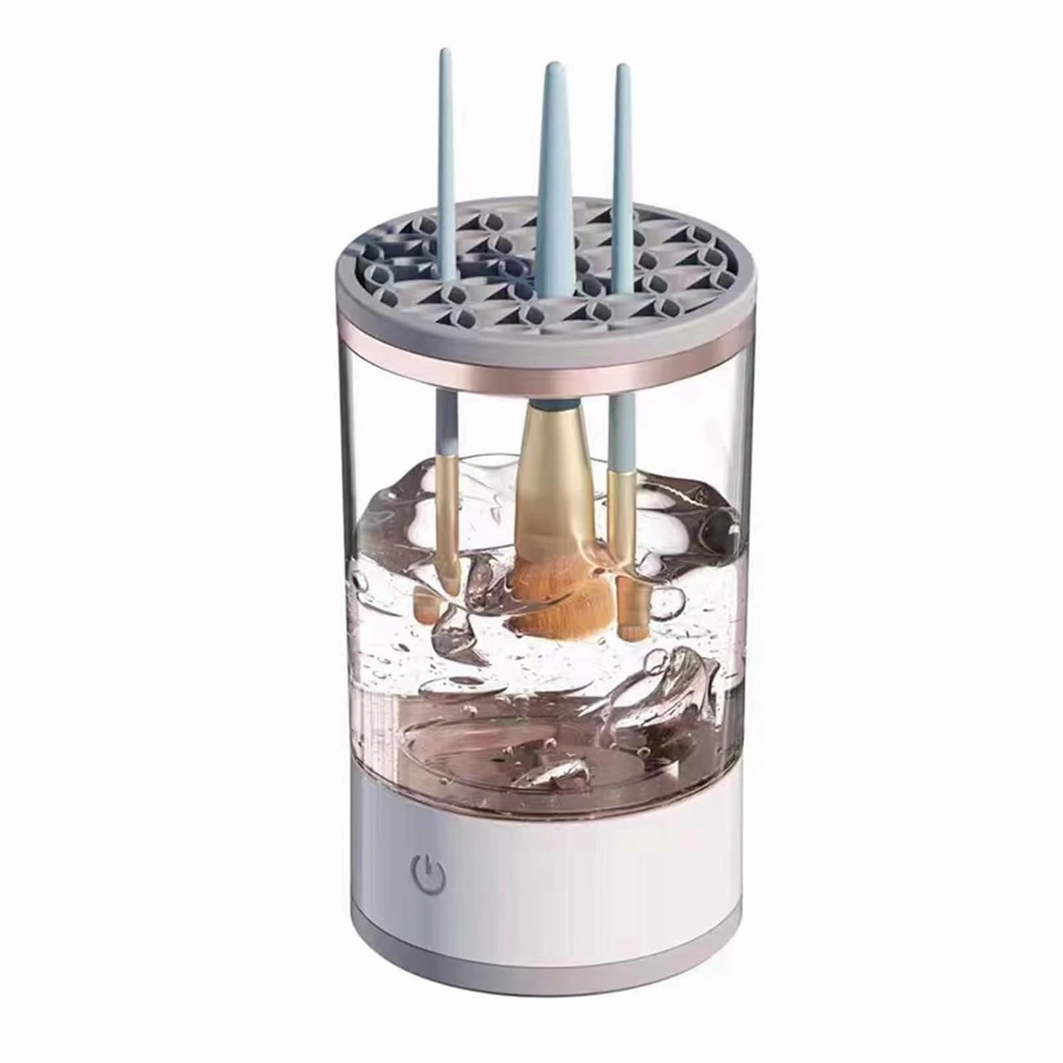 Automatic Electric Makeup Brush Cleaner Transparent Leakproof Sound Wave Vibration Rechargeable Lazy Cleaning Brush Washer Quick Dry Tool Clear