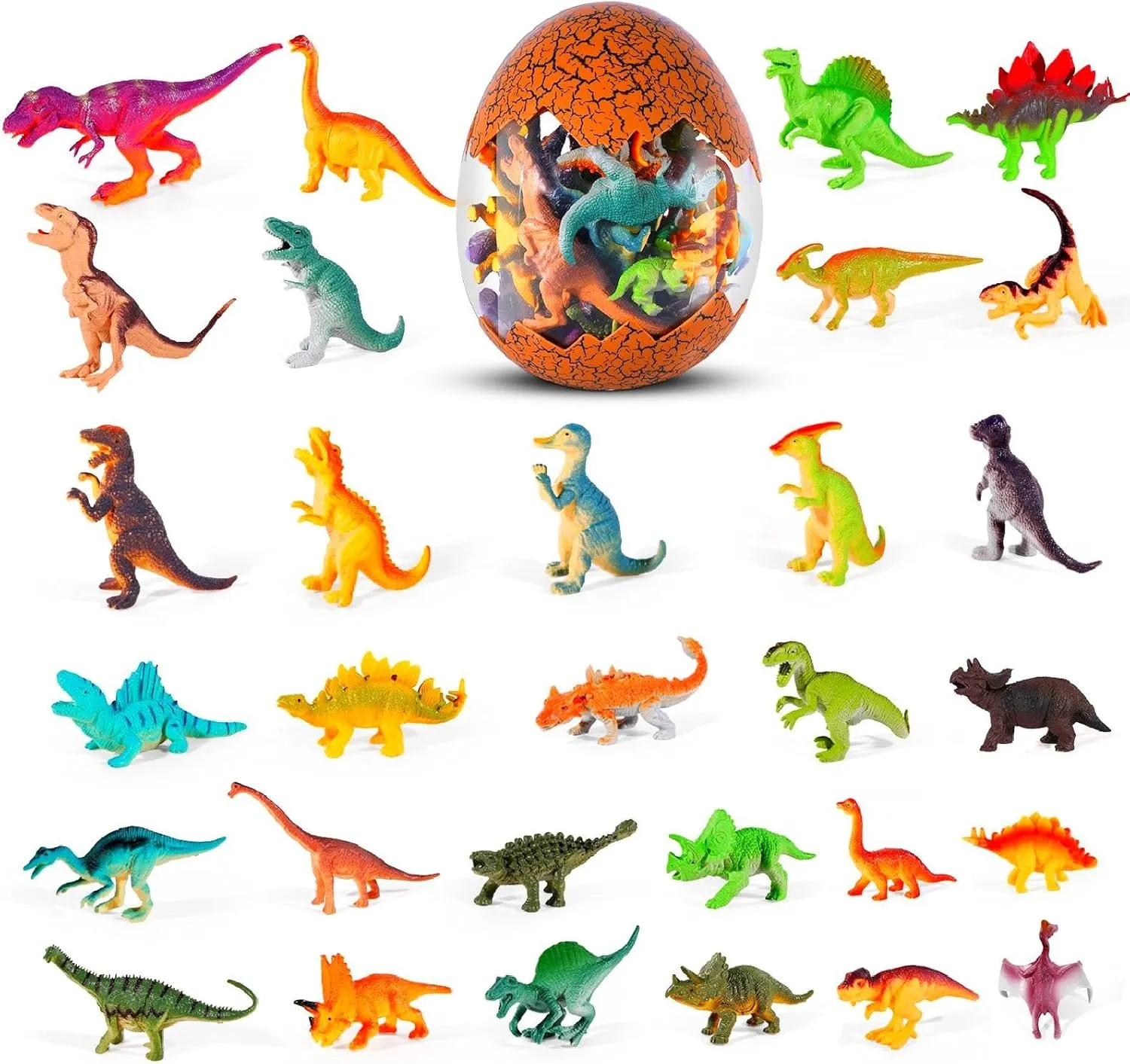 Awsoo 30 Dinosaurs Toys for Kids 3-5 6 7, Realistic Dinosaur Toys with Storage Egg Gifts for Kids 3 4 5 6，Tyrannosaurus rex Toy for ages3 4 as Birthday Gift