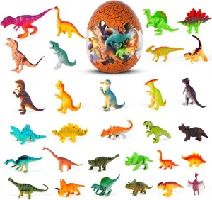 Awsoo 30 Dinosaurs Toys for Kids 3-5 6 7, Realistic Dinosaur Toys with Storage Egg Gifts for Kids 3 4 5 6，Tyrannosaurus rex Toy for ages3 4 as Birthday Gift