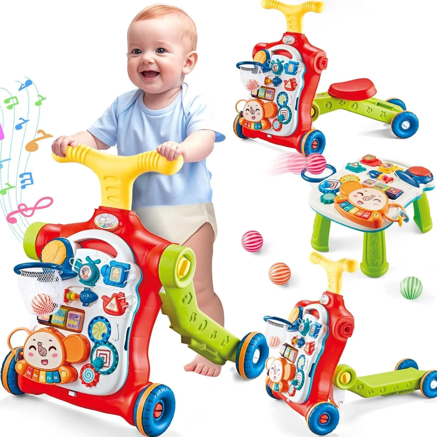 Baby Walker, 5 in 1 Push Walker Baby, Baby Walking Toy, Baby Walkers for Girls, Baby Push Toy Walker, Walker Baby Girl Toddler Walker Push Toy, Baby Walker, Infant Walker