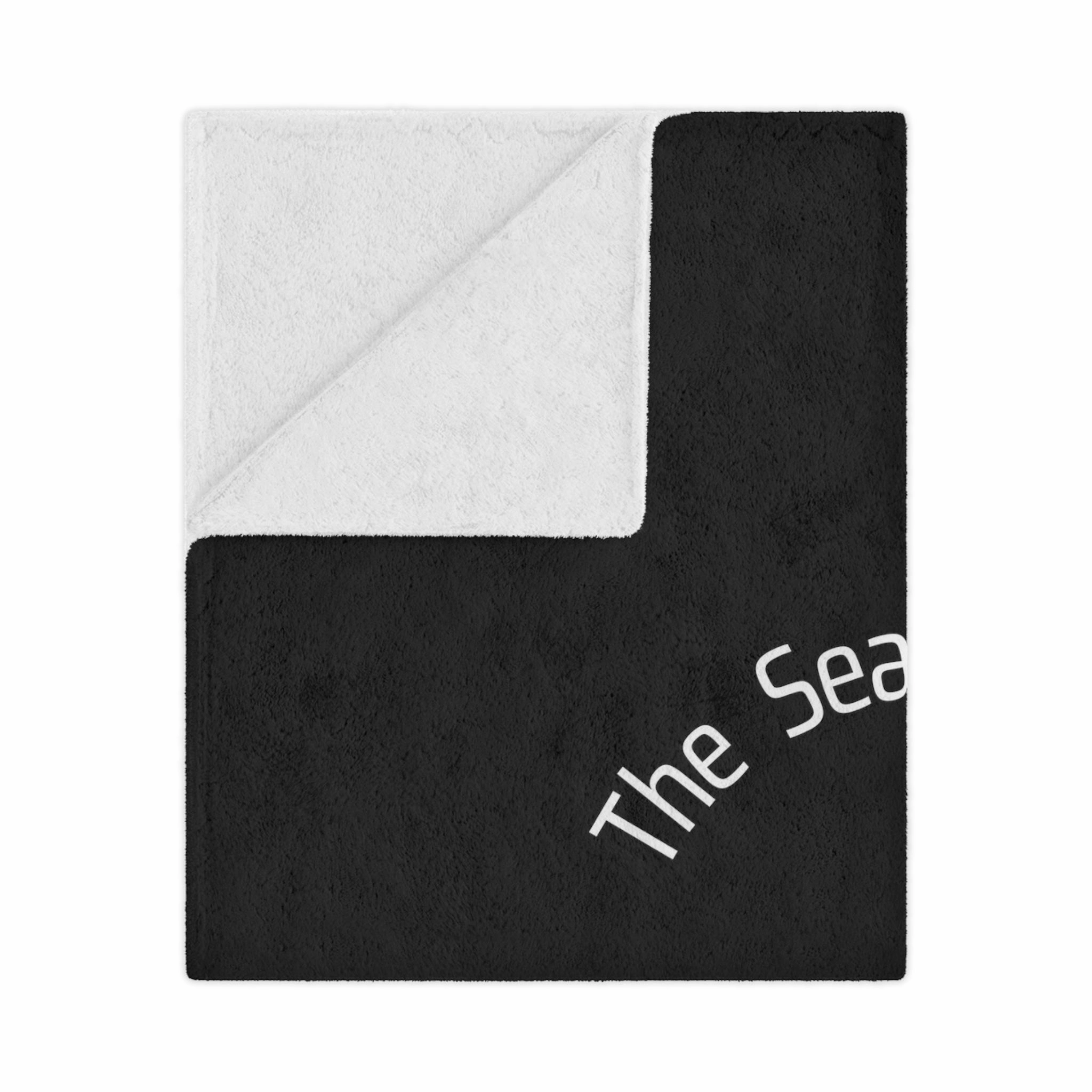 Baby Sea Turtle. The Sea is Calling. White on black. Minky Blanket