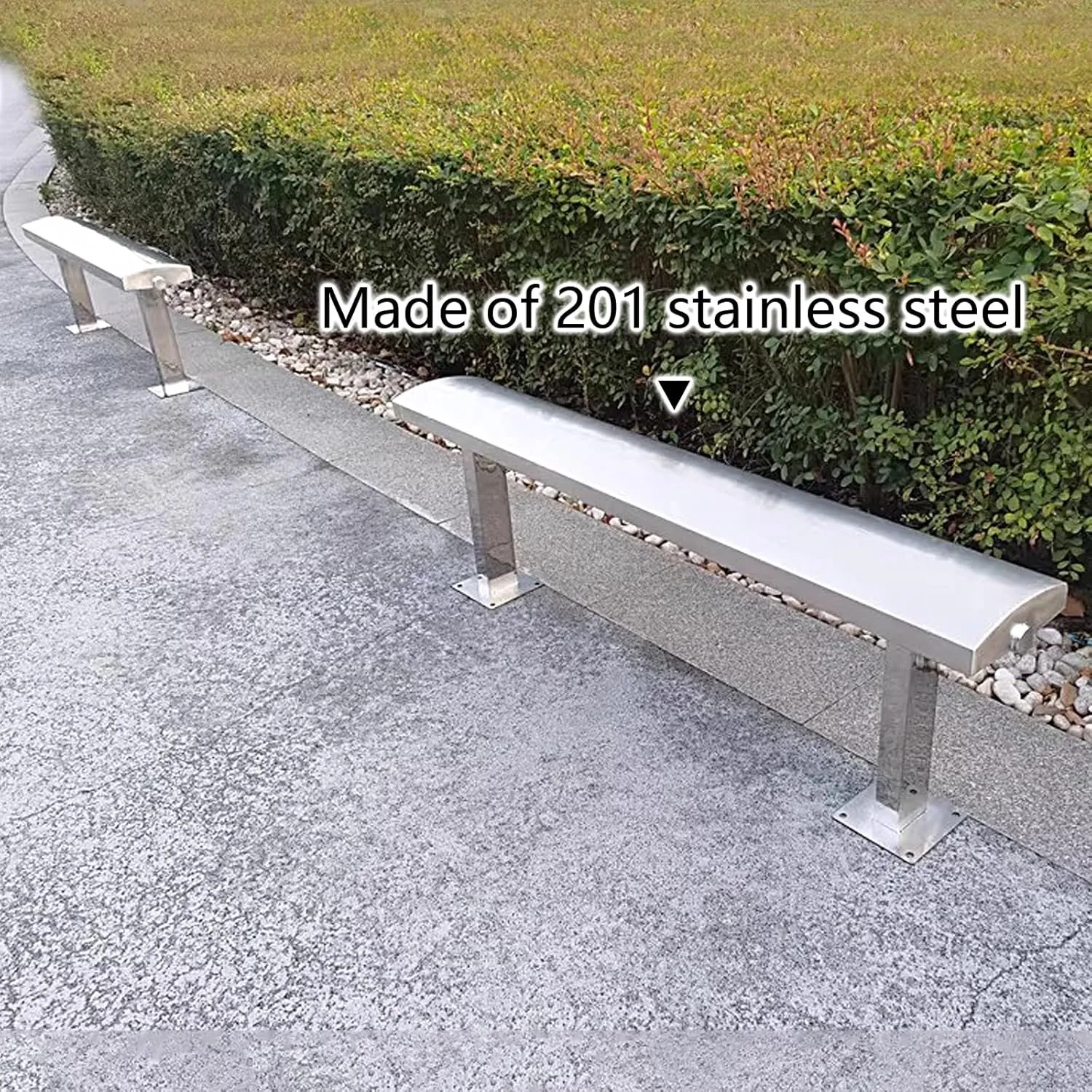 Backless Outdoor Garden Bench Galvanized Steel/Stainless Steel Park Chair Front Porch Furniture for Bus Stations, Gymnasiums, Shopping Malls, Scenic Spots(Yellow,150 * 22 * 45cm)