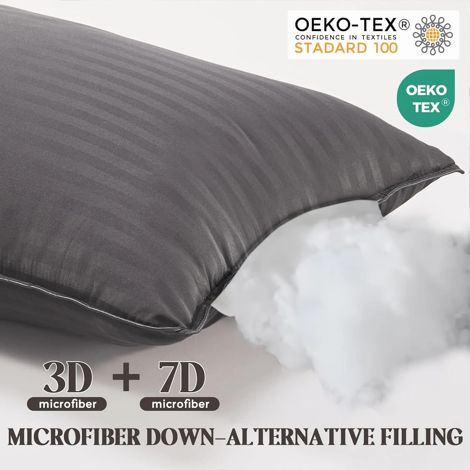 Bafode Bed Pillow, Pillows Standard Size Set of 2, Hotel Pillows for Bed, Soft Down Alternative Pillow for Side Sleepers, Back or Stomach Sleepers