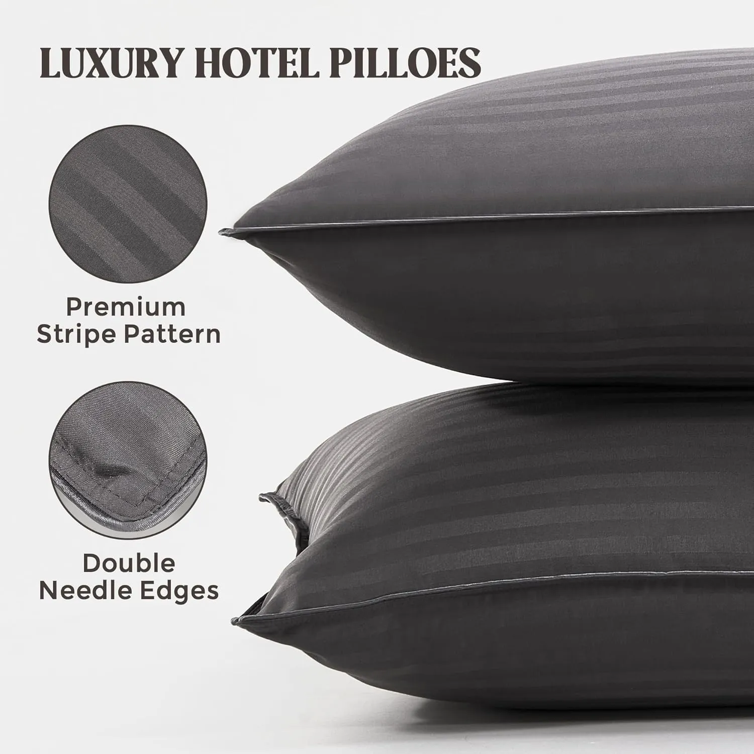 Bafode Bed Pillow, Pillows Standard Size Set of 2, Hotel Pillows for Bed, Soft Down Alternative Pillow for Side Sleepers, Back or Stomach Sleepers