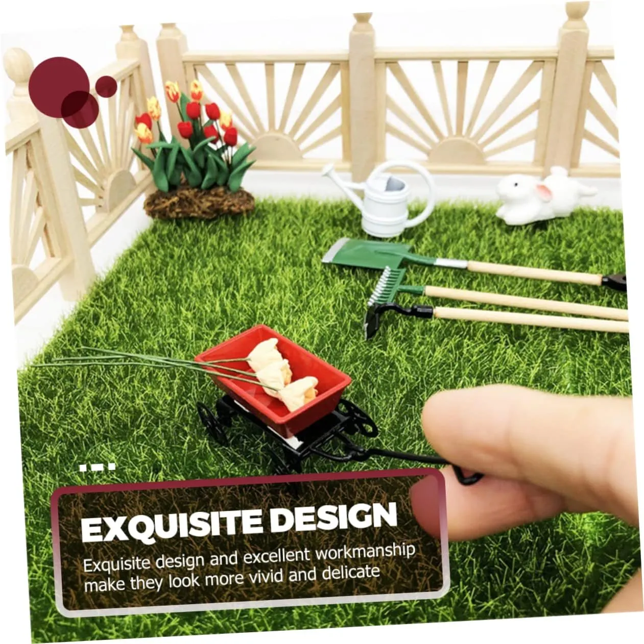 Balacoo 3 Sets Scale Dollhouse Accessory for Creative Decor for Fairy Garden Mini House and Micro Scenes Safe Lightweight Kit