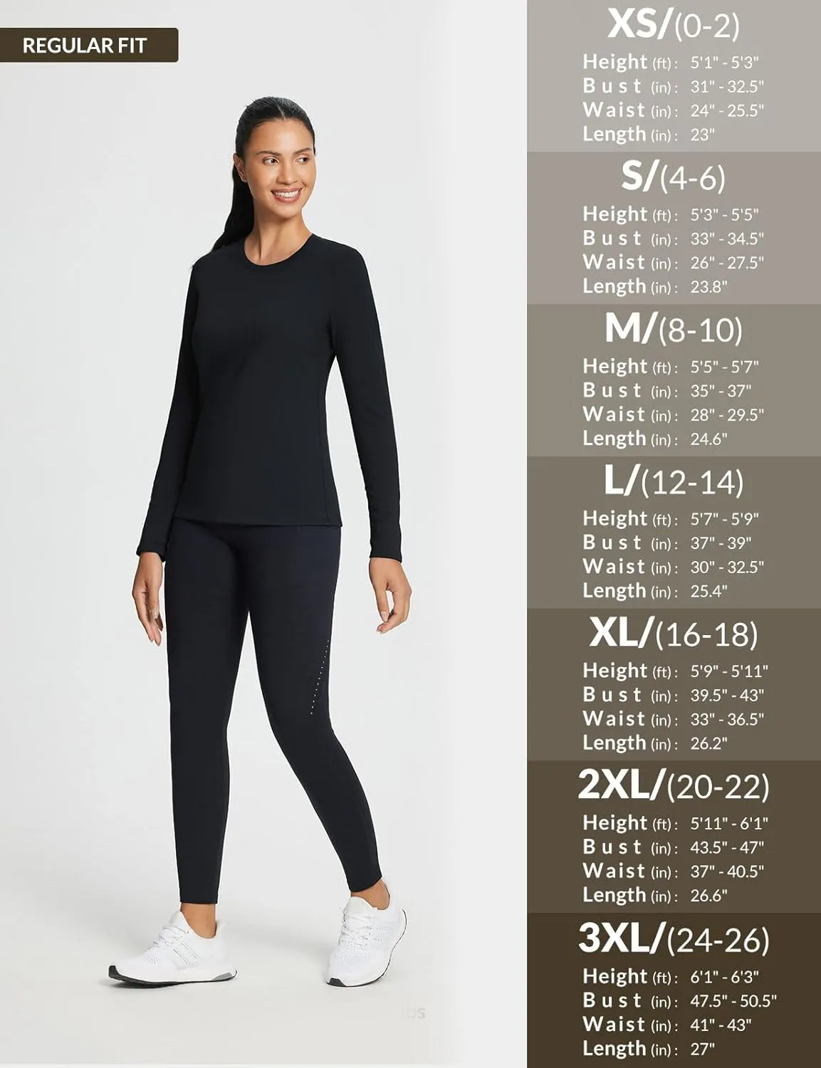 baleaf Women's Thermal Shirts Crewneck Fleece Lined Long Sleeve Tops Running Workout Ski Base Layer Winter Cold Weather